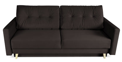 Kanapa GLAMOUR z funkcją spania NEBRASCA ciemny brąz