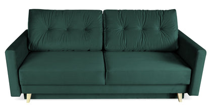 Kanapa GLAMOUR z funkcją spania NEBRASCA butelkowa zieleń