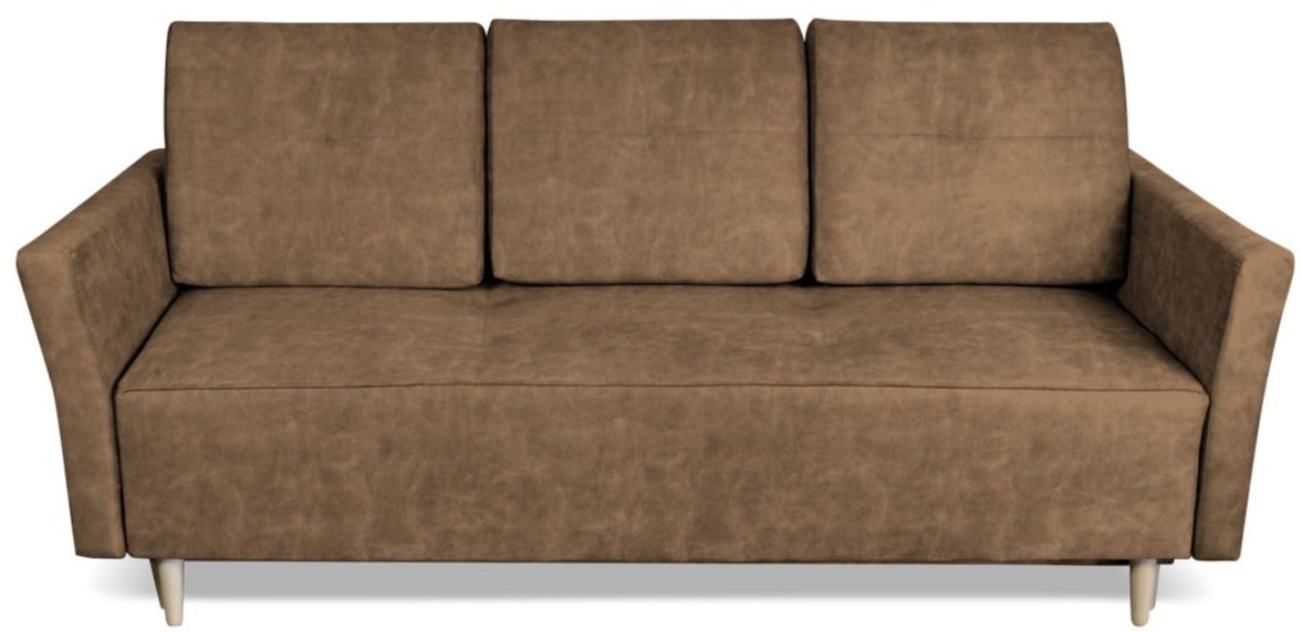 Szara kanapa w stylu skandynawskim PARIS brąz