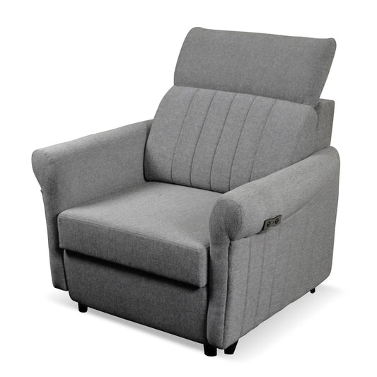 Rozkładana fotel z funkcją relaksu BIZZERTI elektryk szary