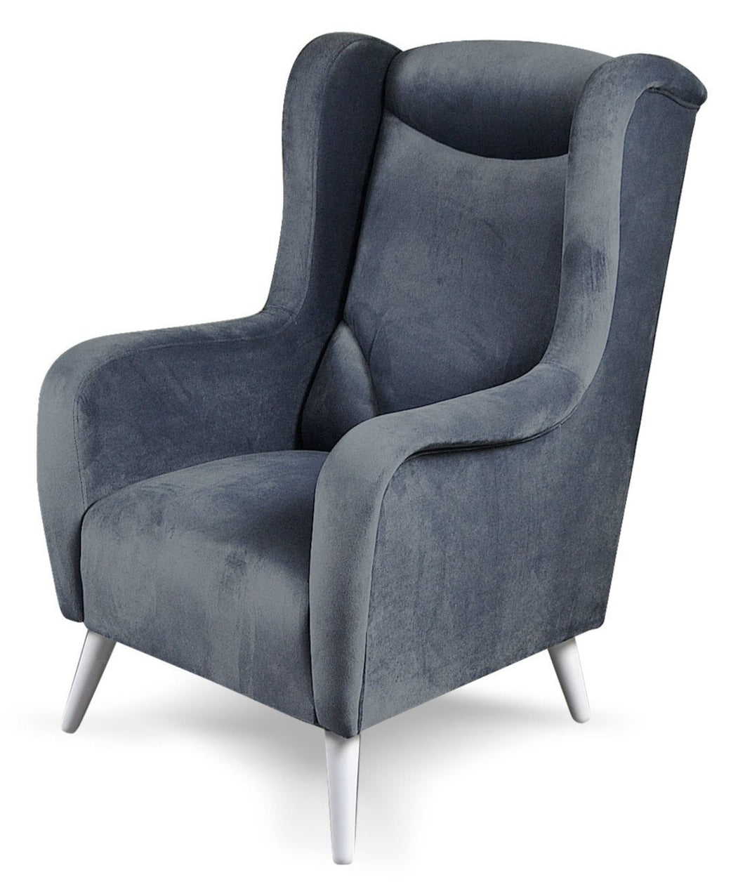 Fotel wypoczynkowy z wyprofilowanym oparciem i miękkim siedziskiem REX szary