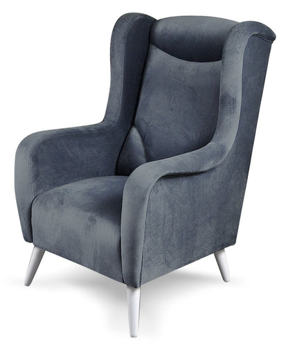 Fotel wypoczynkowy z wyprofilowanym oparciem i miękkim siedziskiem REX szary