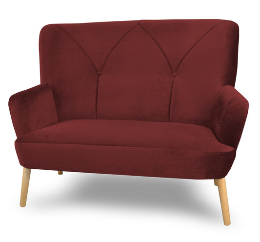 Sofa nierozkładana w stylu skandynawskim SOLO czerwona