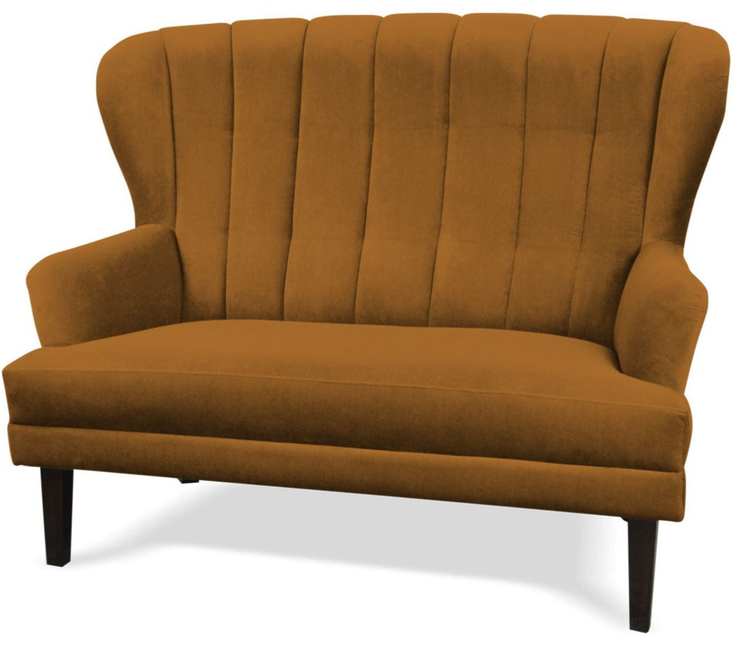 Nowoczesna sofa nierozkładana w stylu glamour LIRA zółty