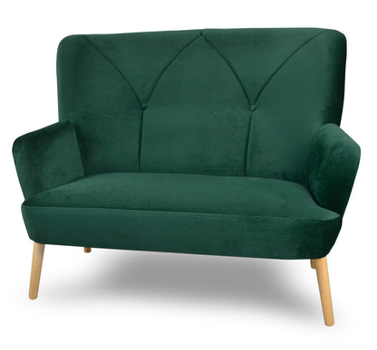 Sofa nierozkładana w stylu skandynawskim SOLO butelkowa zieleń