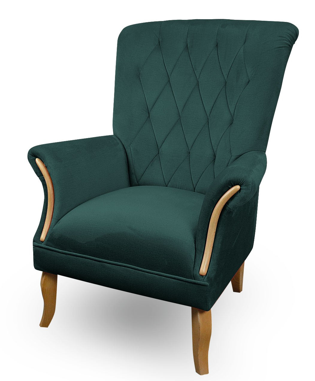 Fotel glamour w kolorze butelkowej zieleni GUSTO 