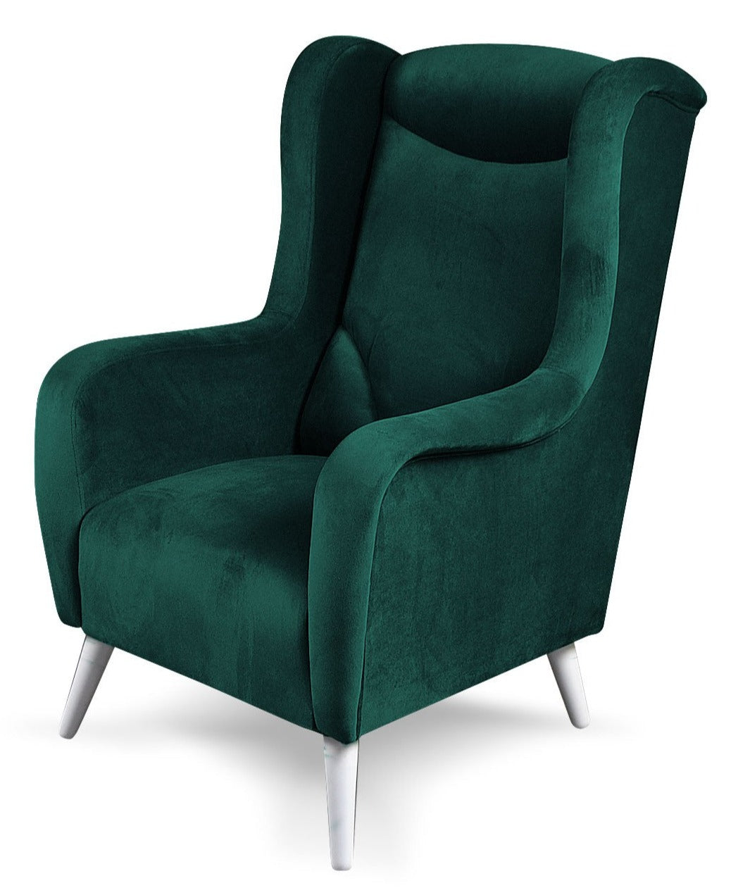 Fotel wypoczynkowy z wyprofilowanym oparciem i miękkim siedziskiem REX butelkowa zieleń