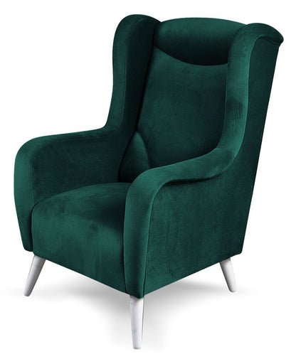 Fotel wypoczynkowy z wyprofilowanym oparciem i miękkim siedziskiem REX butelkowa zieleń