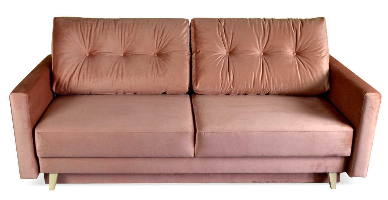 Kanapa GLAMOUR z funkcją spania NEBRASCA różowa