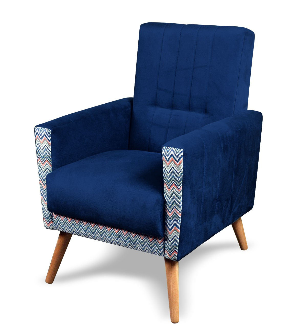 Nowoczesny fotel z ciekawym wzorem VELAR granatowy