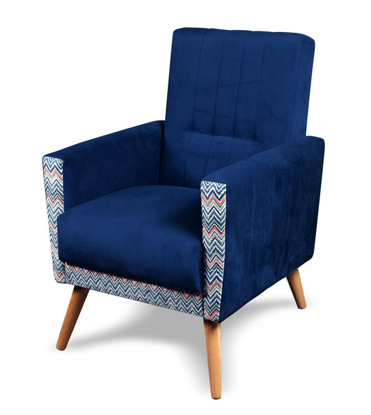 Nowoczesny fotel z ciekawym wzorem VELAR granatowy