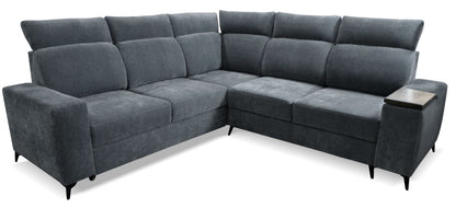 Obszerny narożnik z funkcją spania i pojemnikiem CAMELIA grafit