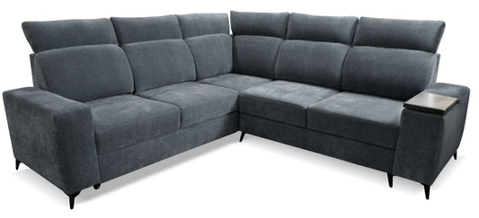 Obszerny narożnik z funkcją spania i pojemnikiem CAMELIA grafit